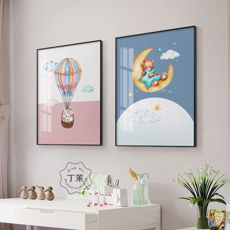 儿童房装饰画男孩女孩房卧室床头卡通动物挂画幼儿园墙面可爱壁画,家居饰品,现代装饰画,淘宝优惠券,粉丝福利购,淘宝优惠卷