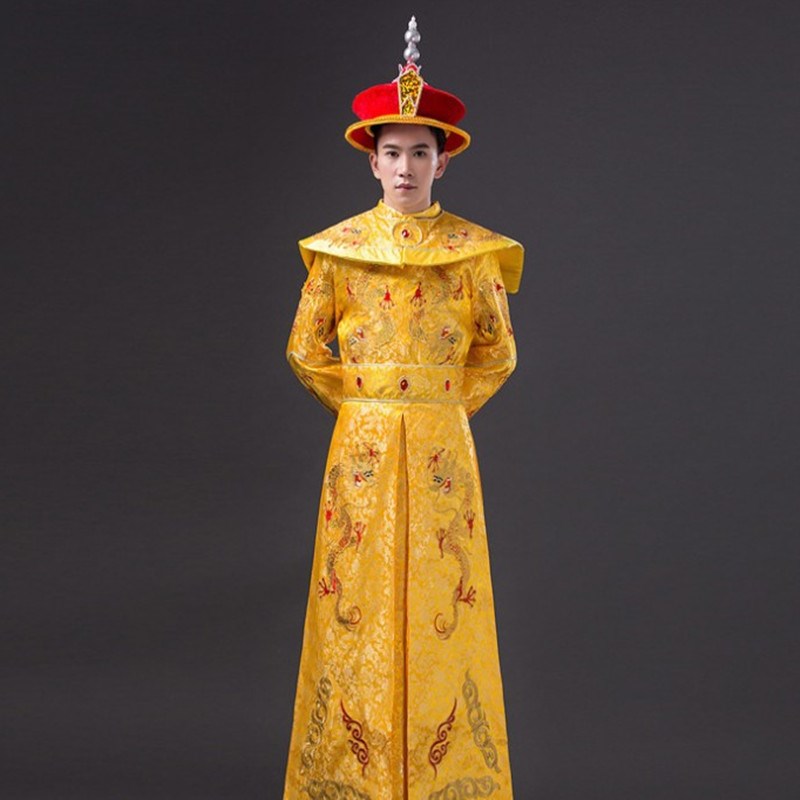 清朝皇帝龙袍服装宫廷乾隆皇阿玛太子服宽松男士古装影视演出服装