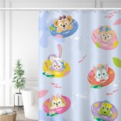 卫生间浴帘防水布防霉套装 免打孔浴室门帘窗帘洗澡干湿分离隔断帘