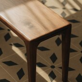 物应拉图斯长凳黑胡桃木凳子长板凳实木换鞋 凳长条凳餐凳床尾凳