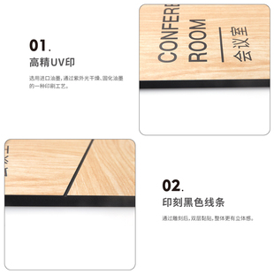 极简办公室门牌创意木纹标识牌公司部门标示牌企业科室牌设计定做