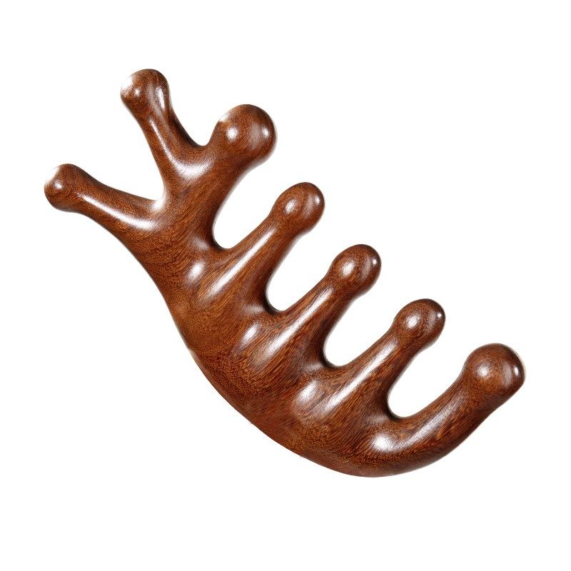 按摩梳檀木经络防穴位头部按摩脱发通用五指按摩梳子头颈刮痧神器,家庭/个人清洁工具,梳子/化妆梳/按摩梳,淘宝优惠券,粉丝福利购,淘宝优惠卷