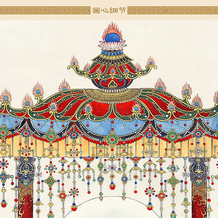 弥勒佛画像 天冠弥勒菩萨佛像画 绢布卷轴挂画装饰画来图定制订做