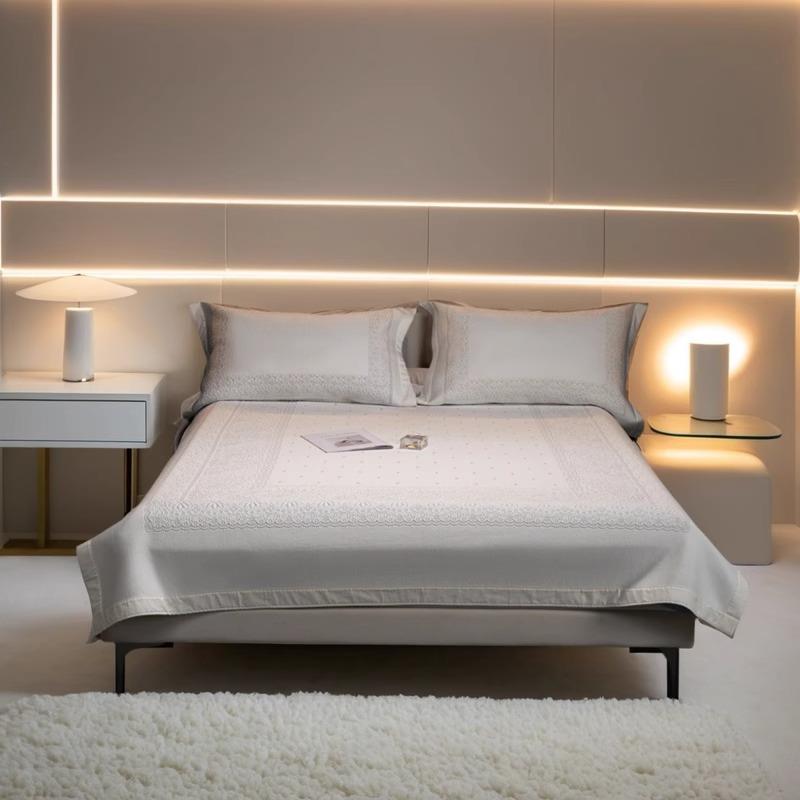 A类抗菌冰丝凉席三件套夏天空调软席子床单可机洗折叠宿舍单人席