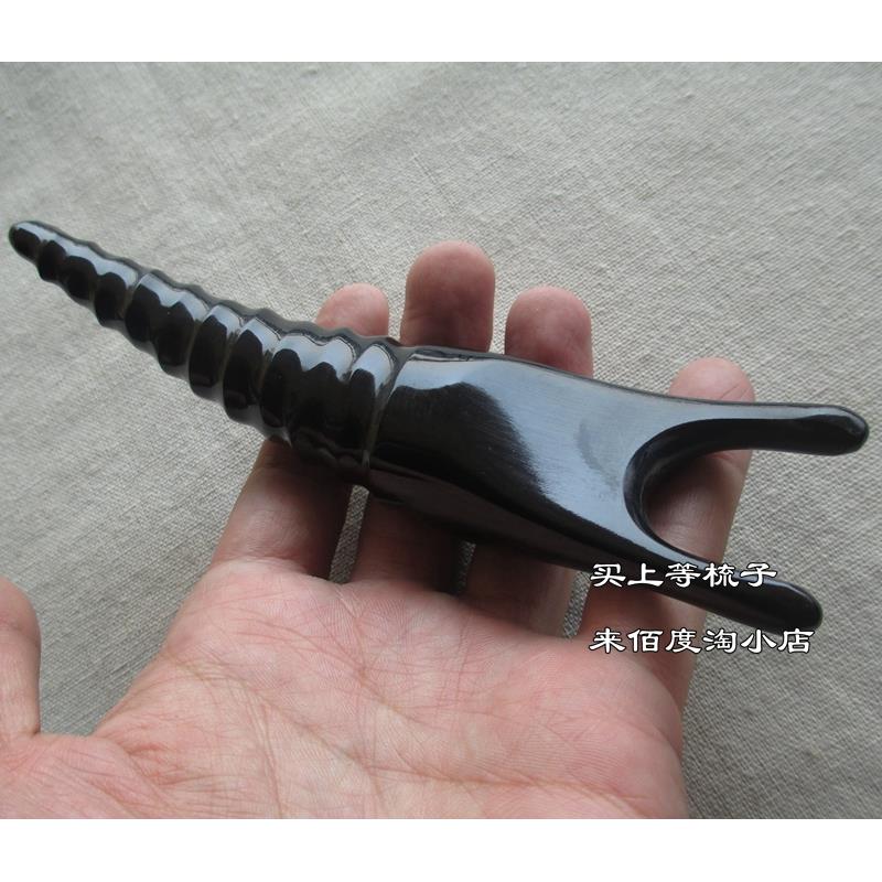 天然水牛角 眼脸部按摩点穴美容棒笔 胸颈头部按摩点穴棒 实心u形