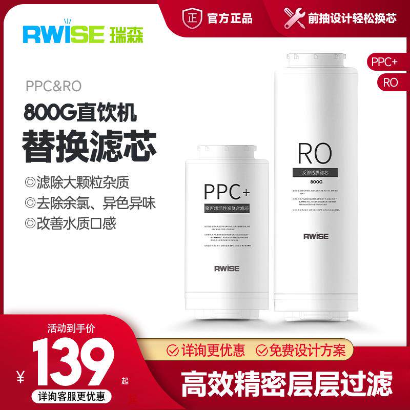 Rwise瑞森净水器家用大通量直饮机PPC复合滤芯RO反渗透滤芯替换