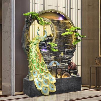 水FTM幕假墙流环水摆件循水落地景大型山造景流观水屏风招财水晶