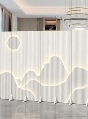 中式屏隔断墙店会包间移动风折叠办公室议室简易遮挡双45487面饭