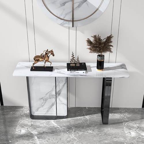 意式轻关奢玄桌简约现代新中式条案靠墙UZS端景台极简装关饰板岩