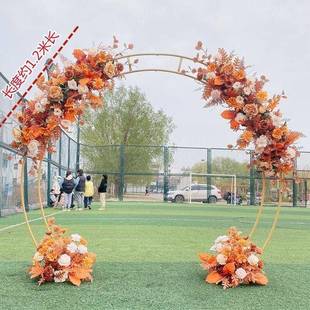 K8S225新款婚庆道具背景圆形双双杆YUJ0拱门花门架子杆拱门弧圆形
