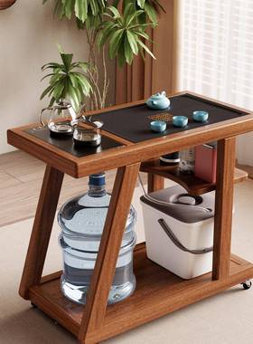 家用户体型茶桌一移动茶台JTD实木茶桌加小烧水壶茶水柜几功夫套