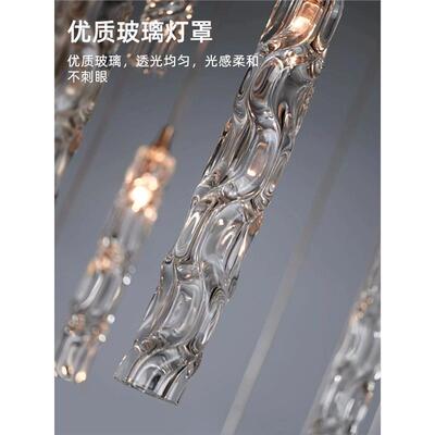 轻楼梯吊356灯现代o简约别墅楼梯间奢中空ltf复式旋转长吊灯