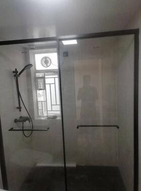 酒店工程不锈钢卫干生间断湿分离玻璃UXK屏门浴室浴家隔用门一字