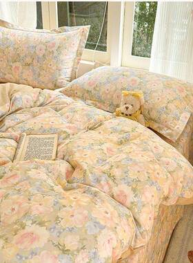 A类宿加厚磨毛被套棉棉床单件1AIN50x200x230学生舍单被四件罩套