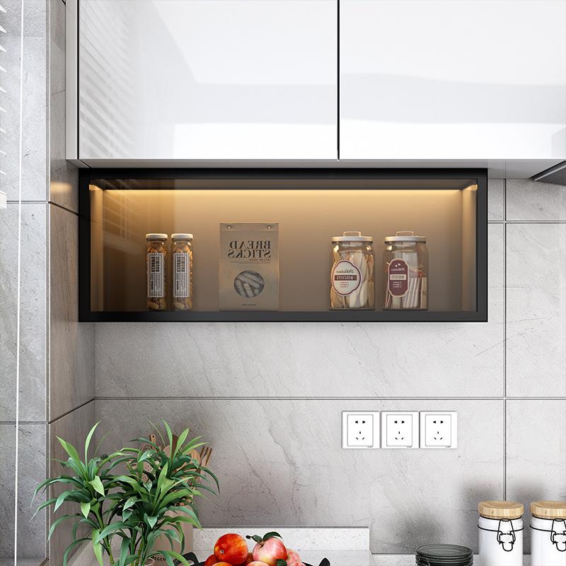 锦汇免打孔薄壁小挂油盐料门调味架玻璃厨房调吊柜下DJI置物架赵