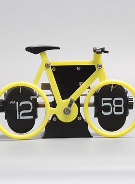 意妙刻自行AL-52191车翻页钟个性单型桌面翻创车叶钟造表简约家居