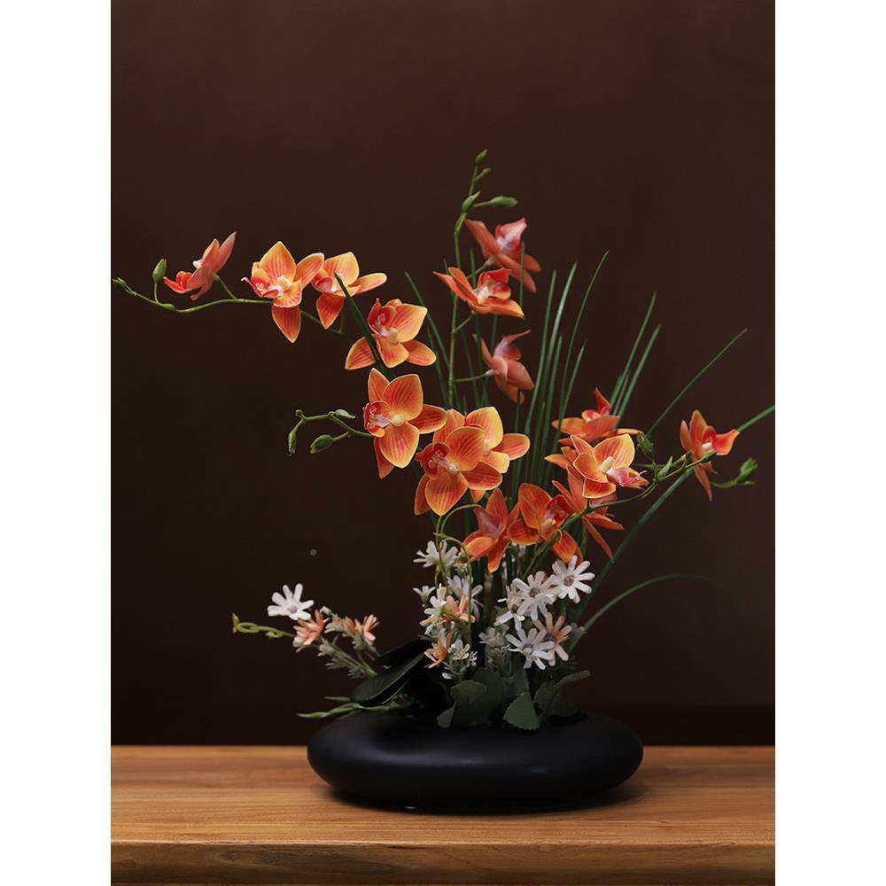 花ZJR绿植盆栽套装卧花艺摆件室客厅餐桌假电视柜摆设装饰花仿真