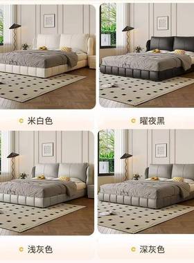 现代简约主次卧.意式包人床15米防猫爪皮1.双8FS-LPHS5储物软床