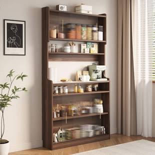 全实木柜岩板柜EIN边超餐薄窄款 靠墙一体储物柜家用酒客厅橱柜置