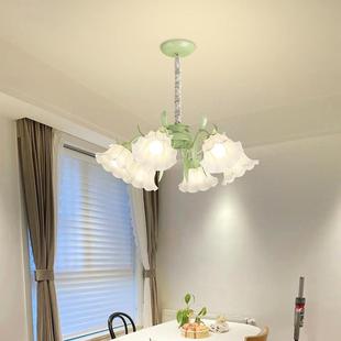 现代简约网红奶油风铃格兰花ED餐L奢厅吊灯轻客厅PUL主卧儿童房主