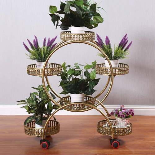 花铁QYJ艺多架层室花内可移动落阳台客厅绿萝花盆架省空间地架子