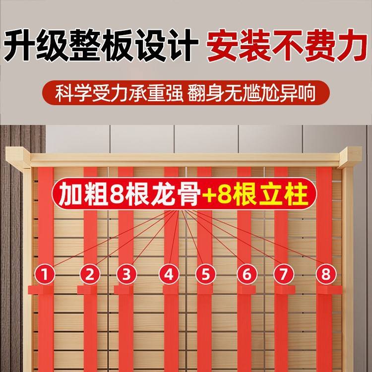 实木床储物床现代简约1.5米双人床1.8m经济型出租房用1.2米单人床
