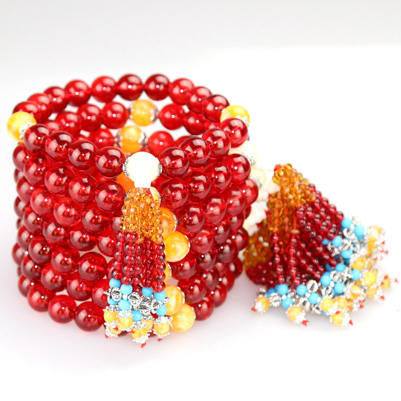 佛珠挂件汽车档位珠后视镜菩提玛瑙水晶车挂转运珠摆件装饰品