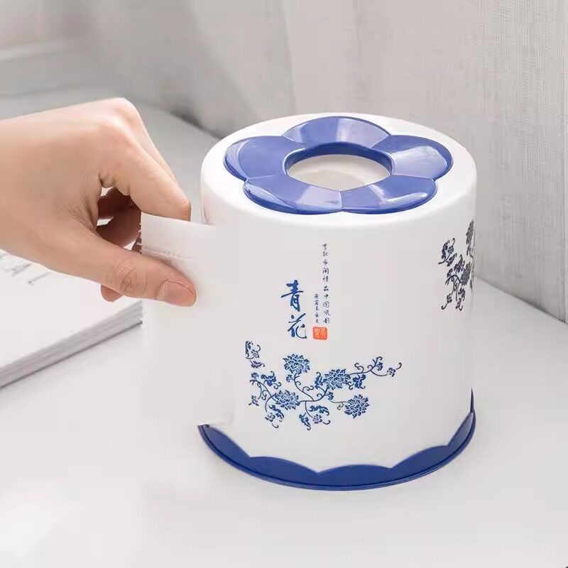 家用纸巾盒创意卫生间圆桶餐巾抽纸收纳盒客厅茶几圆形桌面卷纸筒