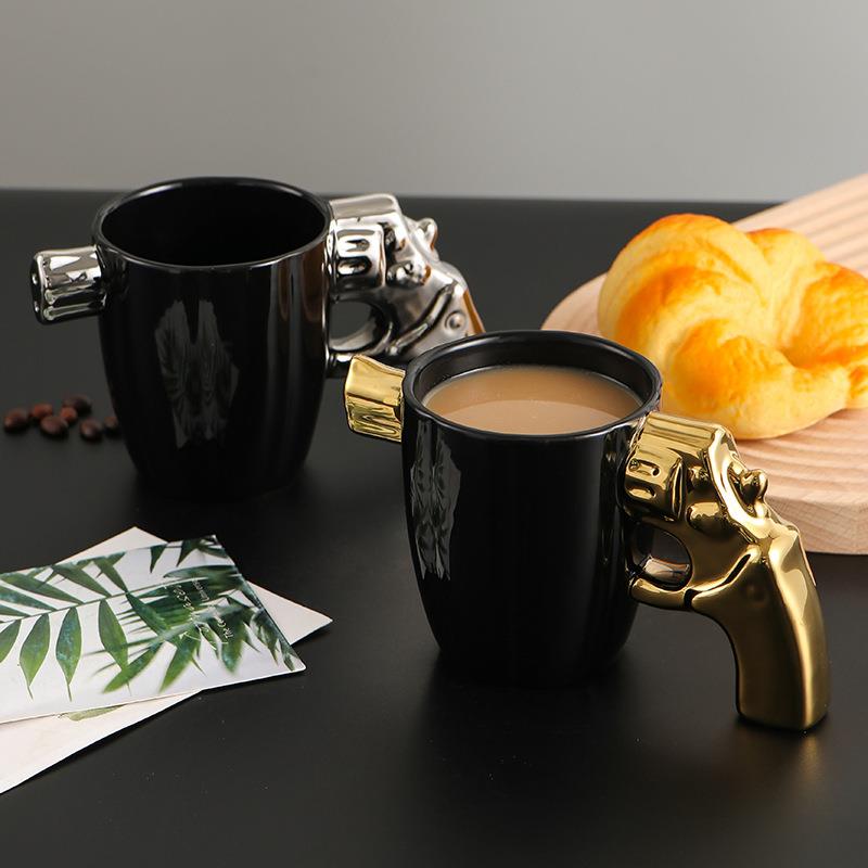 时尚创意陶瓷造型杯网红左轮枪杯3D陶瓷杯个性咖啡饮水杯饮具