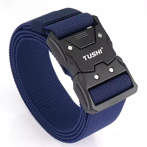 男款男士战术插扣尼龙腰带快拆户外皮带工装帆布弹力休闲运动裤带