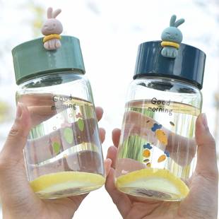卡通迷你小胖杯耐高温单层玻璃杯胖胖杯牛奶杯防烫杯套通用水杯