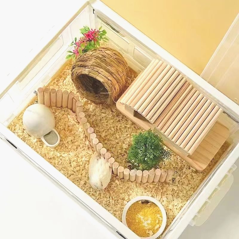 亚克力宠物箱仓鼠笼子透明透气