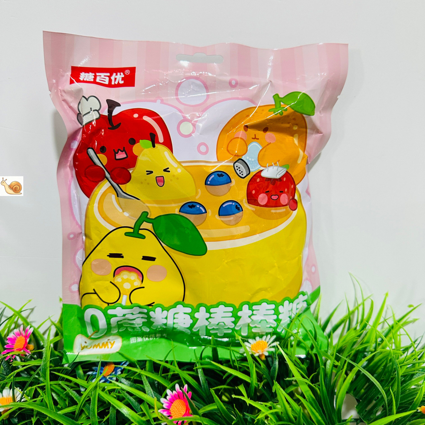 【严选】糖百优0蔗糖金银花柚子棒棒糖果梨膏维C苹果山楂鲜橙儿童