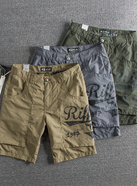 RIFF ROCK 夏季薄款短裤男潮牌宽松五分中裤男休闲运动沙滩工装裤