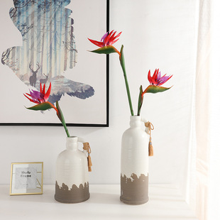 高仿真手感小天堂鸟过胶鹤望兰家居装饰展示庭摆设假花工厂直销