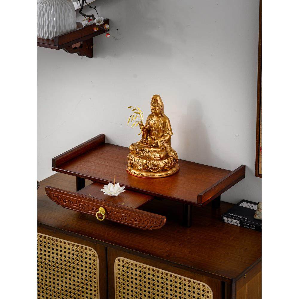 墙上佛龛供桌香案神台财神爷柜子观音菩萨供座台供奉台家用香火桌