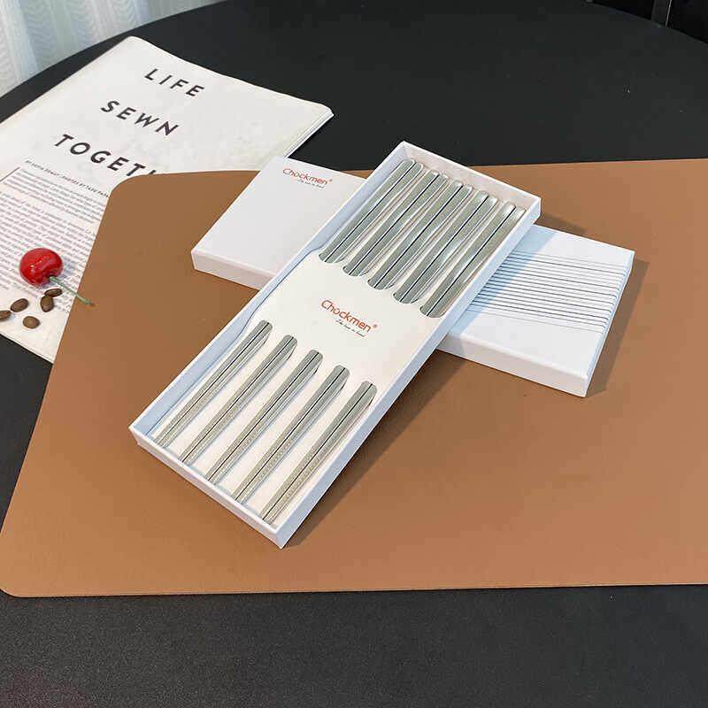 高级哑光质感！316L不锈钢防烫防滑家用食品级防霉耐高温高档筷子