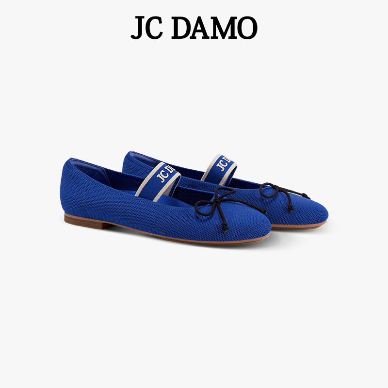 JCDAMO一字带浅口玛丽珍单鞋