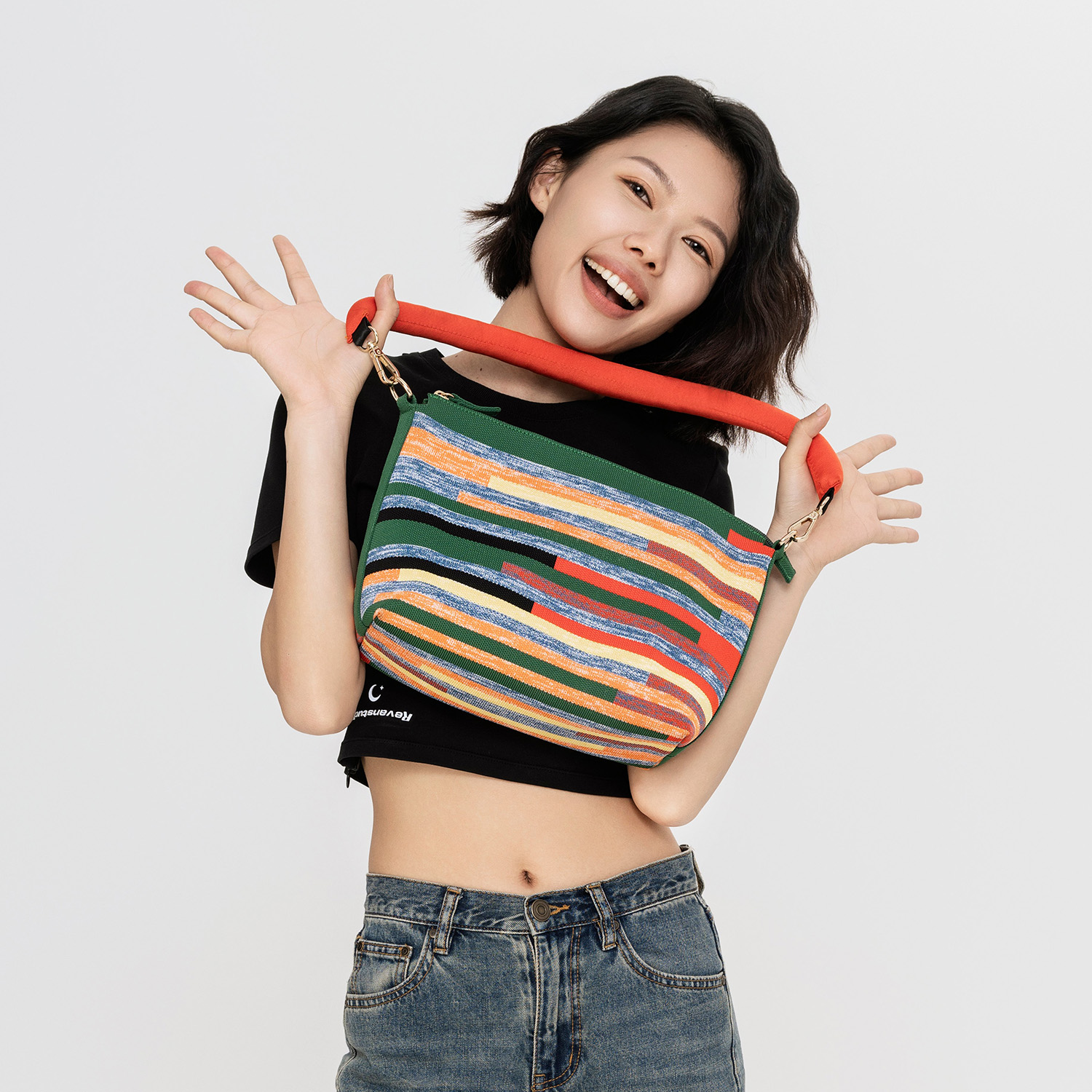 JCDAMO撞色单肩托特包