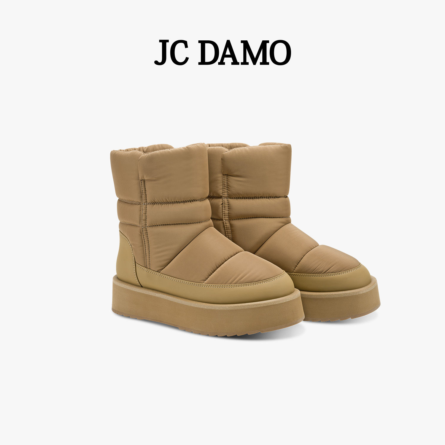 JCDAMO增高厚底加绒短筒雪地靴