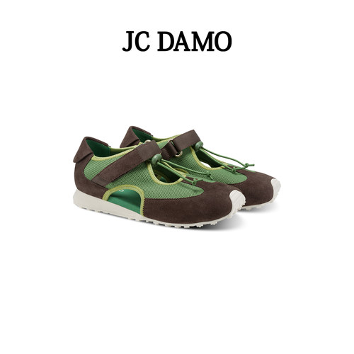 JCDAMO轻量化撞色方头镂空休闲鞋