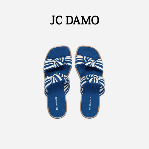 JCDAMO女鞋夏飞织透气一字拖鞋