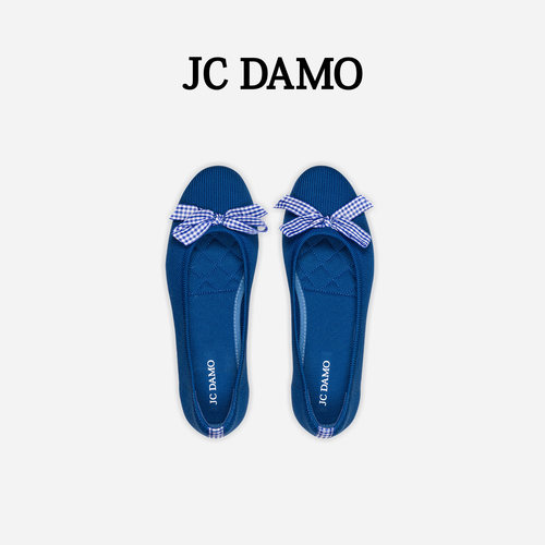 JCDAMO飞织一脚蹬蝴蝶结女鞋