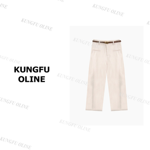 卫裤 女2024年新款 KZ7049复古休闲裤 秋冬宽松阔拖地长裤 白裤