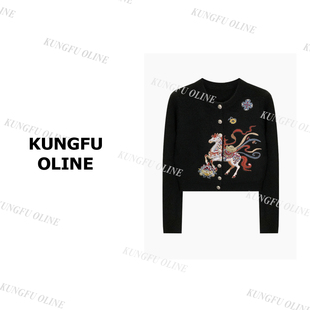 【奔腾小马开衫毛衣】】KS58-14秋冬圆领秋冬百搭休闲短款上衣