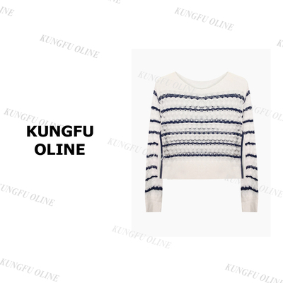 【条纹】MY3548时髦早秋百搭休闲针织女生复古毛衣