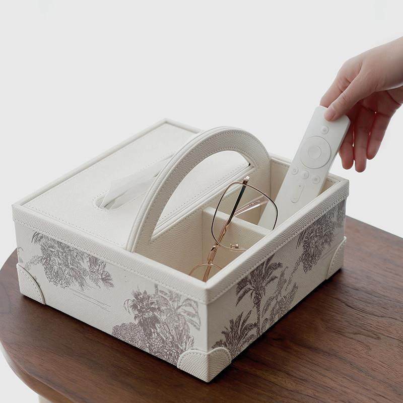 高档轻奢卫生纸盒客厅茶几床头柜PU皮遥控器收纳盒桌面多功能纸巾,收纳整理,纸巾盒,淘宝优惠券,粉丝福利购,淘宝优惠卷