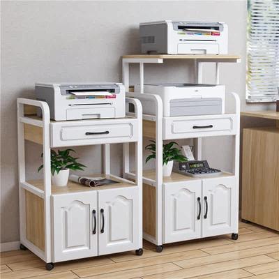 落地打印机置物架多层办公室收纳架家用简约桌边整理架子带柜高端