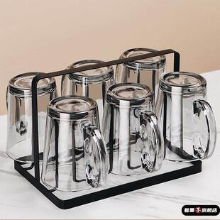 耐高温玻璃杯带把柄耐热喝水杯子女家用绿茶杯客厅待客水杯套装