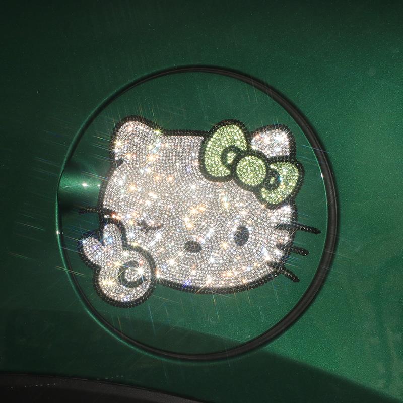 可爱油箱贴 卡通小猫钻石车贴 个性创意遮挡画痕美观装饰标车身贴